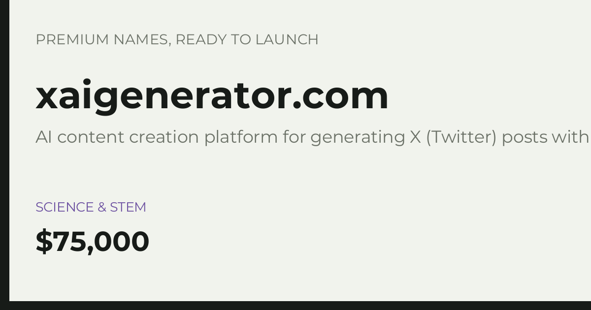 Brand preview for xaigenerator.com