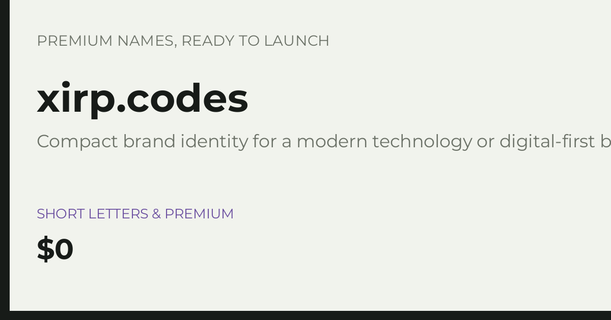 Brand preview for xirp.codes