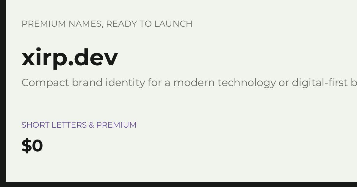 Brand preview for xirp.dev