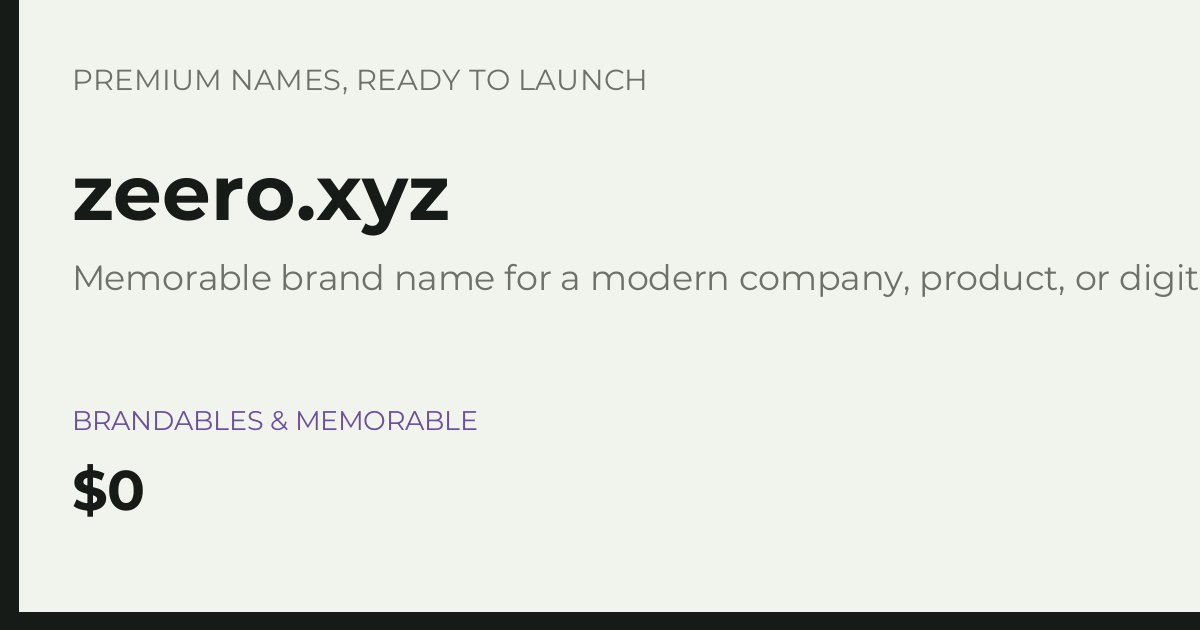 Brand preview for zeero.xyz