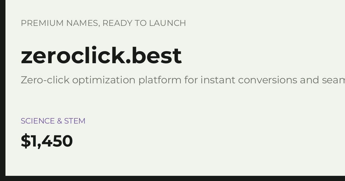 Brand preview for zeroclick.best
