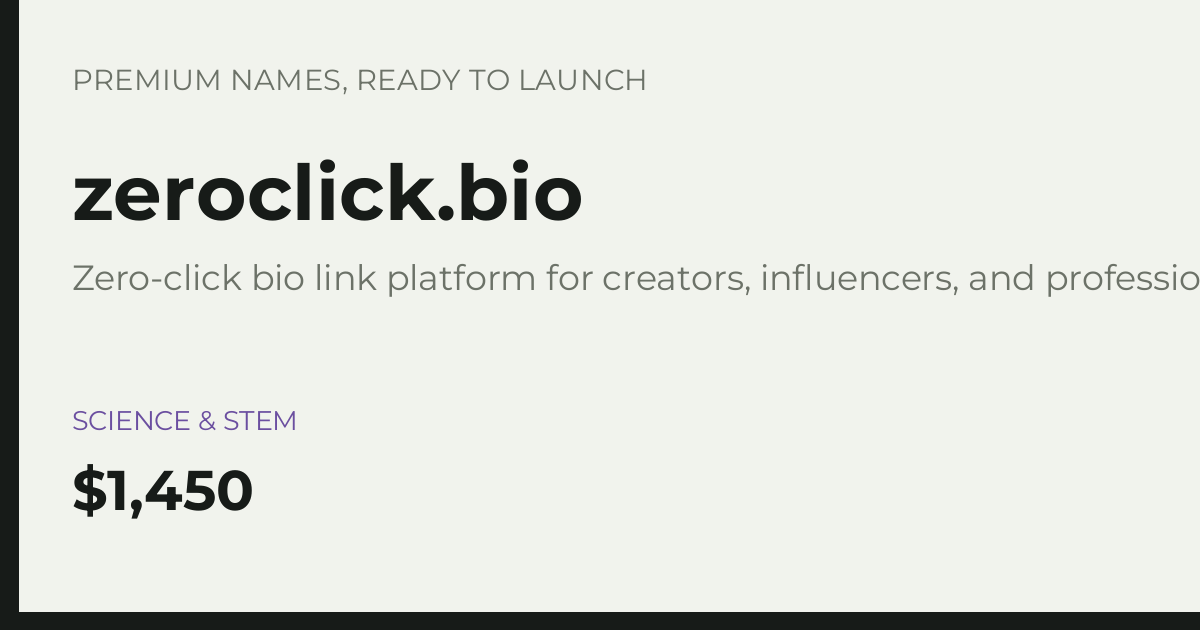 Brand preview for zeroclick.bio