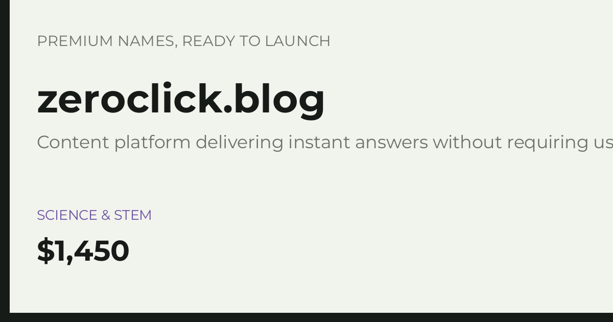 Brand preview for zeroclick.blog