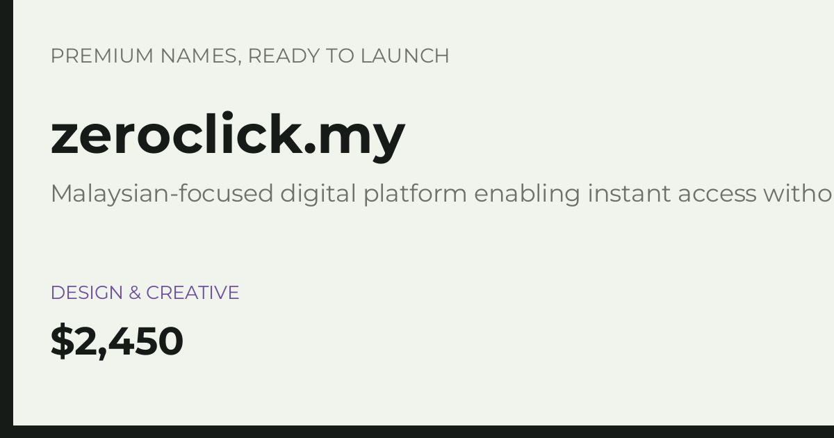 Brand preview for zeroclick.my