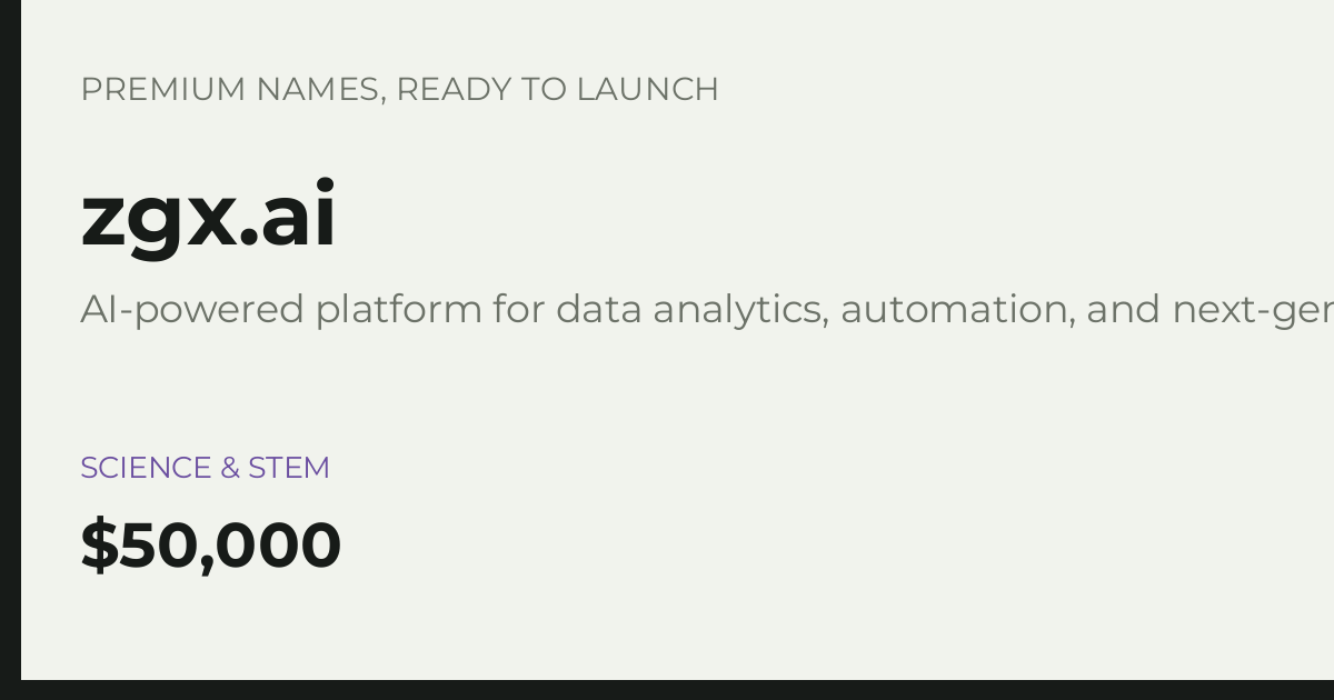 Brand preview for zgx.ai