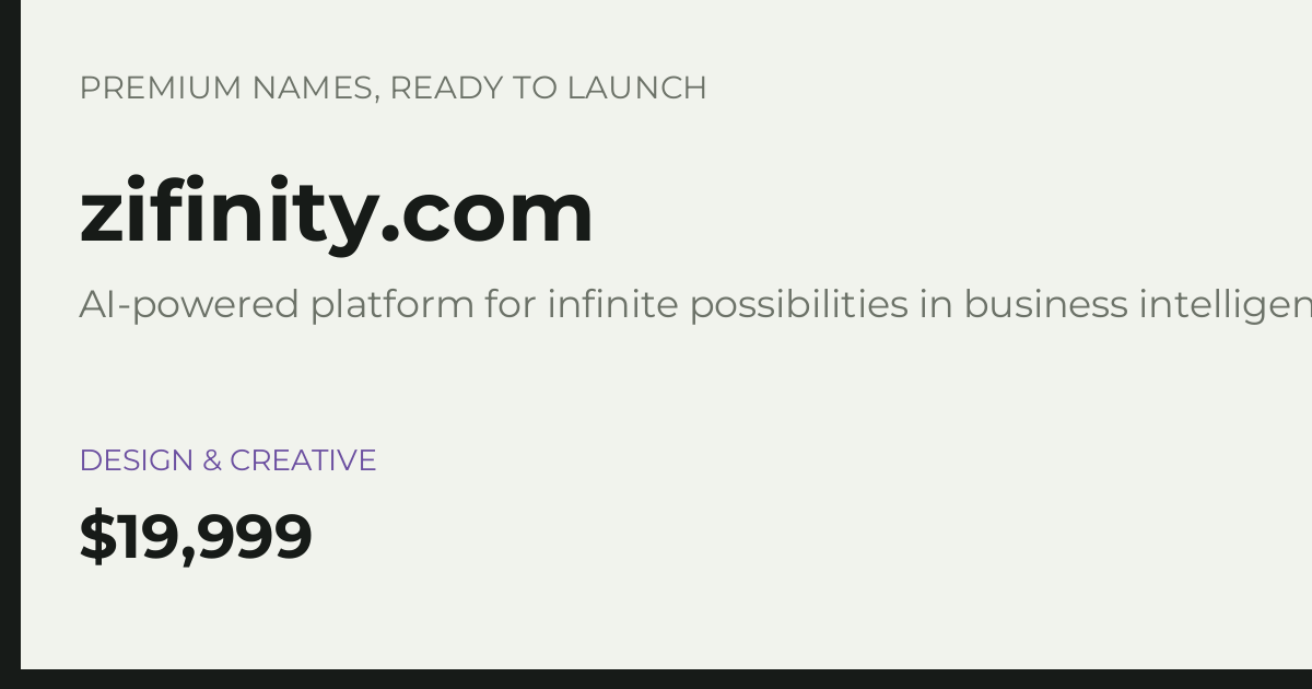 Brand preview for zifinity.com