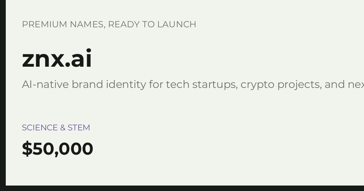 Brand preview for znx.ai